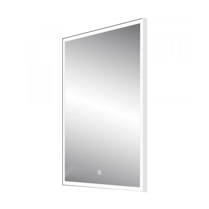 Зеркало Континент Frame White Led ЗЛП2 1000*700 мм (белый) LED,часы