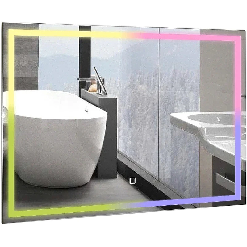 Зеркало Azario Livia-RGB LED-00002638 800*600 мм (LED)