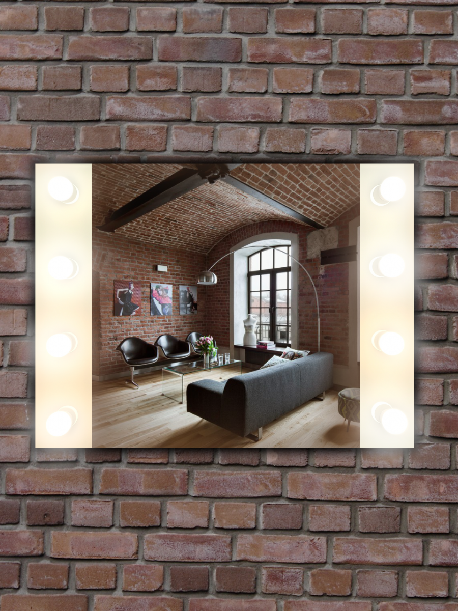 Зеркало Континент Гримерное Этюд ЗГП58 800*600 мм (белый) LED