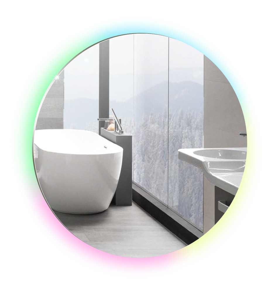 Зеркало Azario Savanna RGB LED-00002677 650*650 мм (LED, Smart управление)