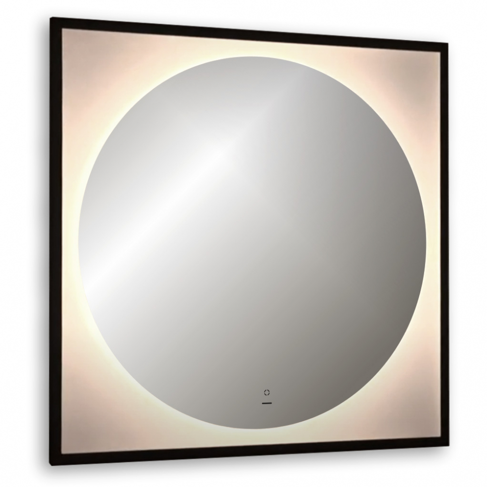 Зеркало Abber See AG6117SCRB 800*800 мм (LED) чёрный