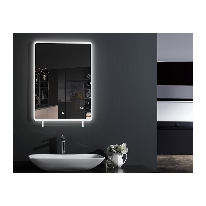 Зеркало Esbano ES-2073HDSA  600*800 мм (LED, подогрев,часы, полка)