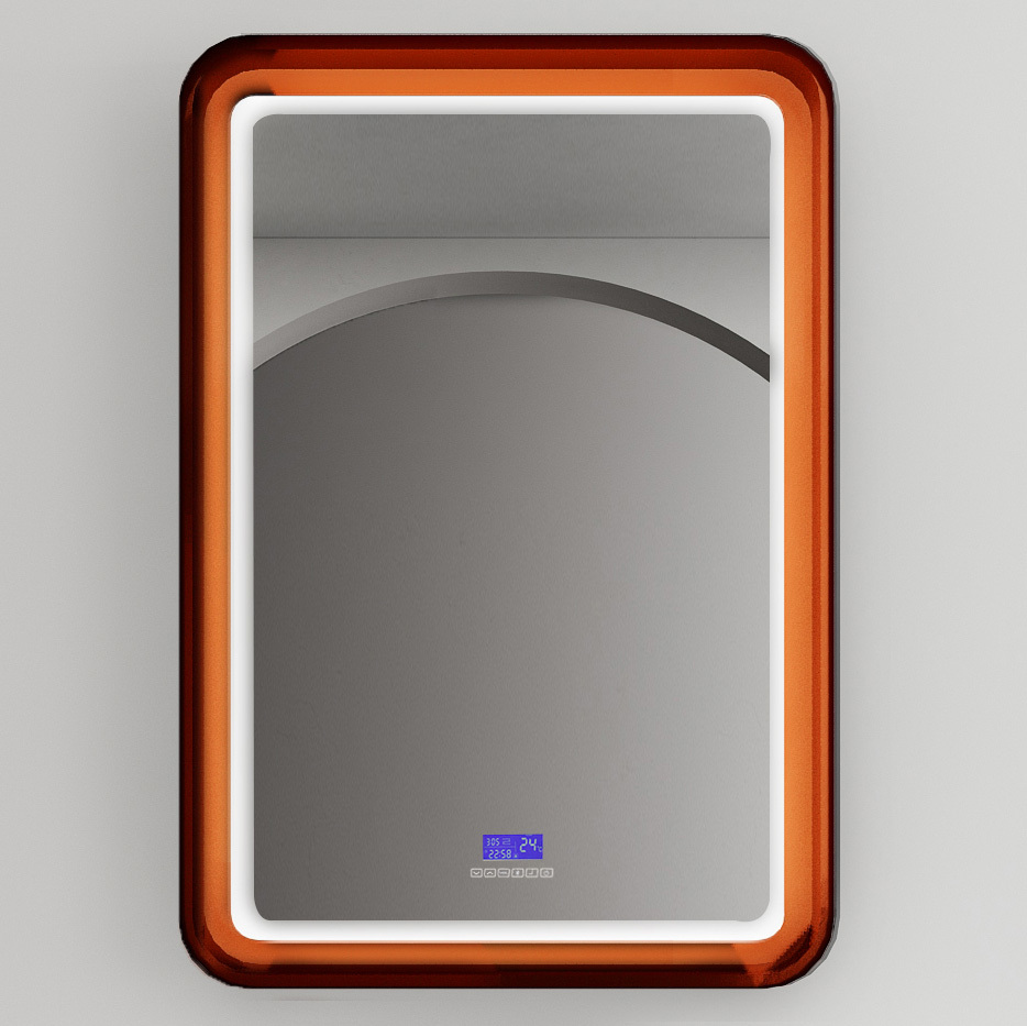 Зеркало Abber Kristall AT6701Opal 550*800 мм (LED, часы) коричневый