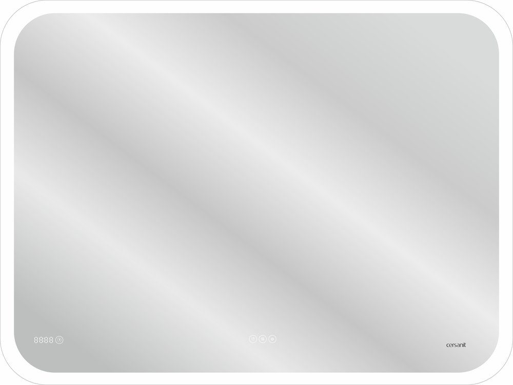 Зеркало Cersanit 070 Design KN-LU-LED070*80-p-Os 80*60 см (LED, часы, подогрев, bluetooth)