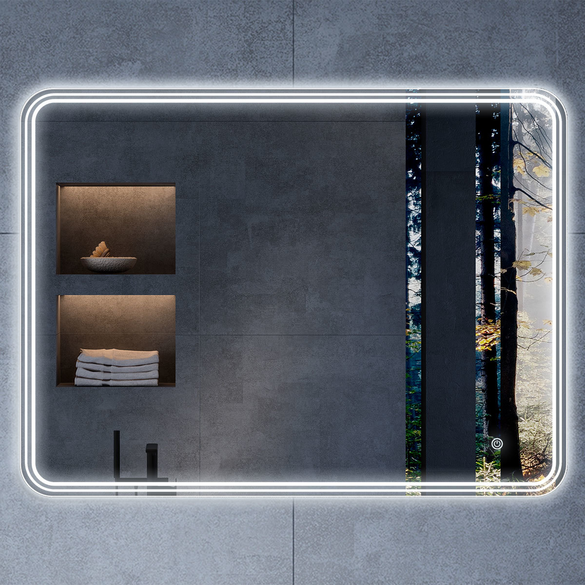 Зеркало Vincea VLM-3MA800 800*600 мм (LED)