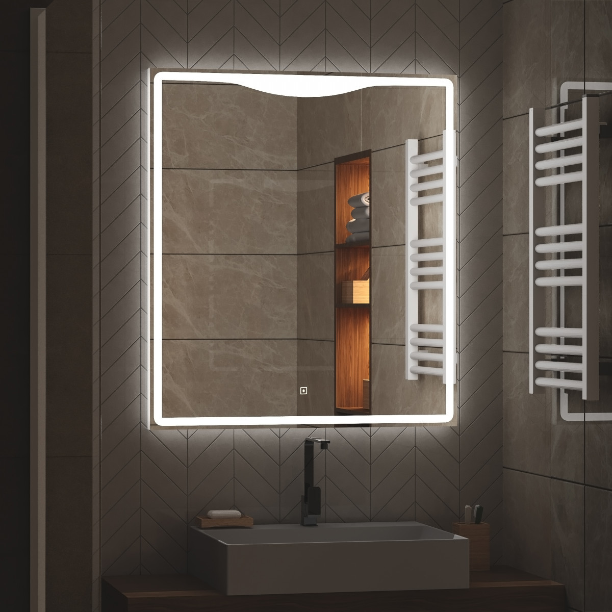 Зеркало Континент Amaze ЗЛП643 800*900 мм (LED)