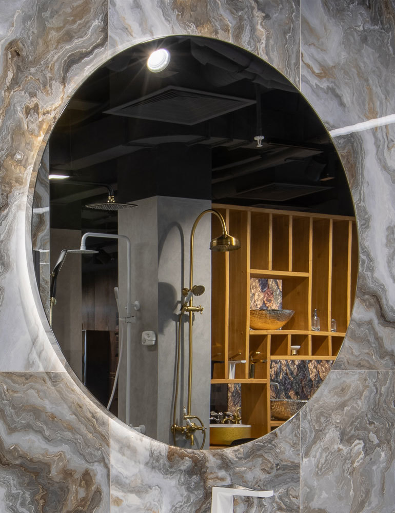 Зеркало Boheme Rombo 545-100 1000*1000 мм (LED, чёрный)