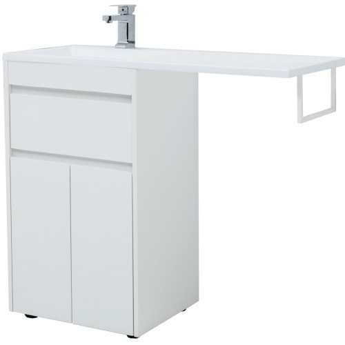 Тумба под раковину Aquanet Токио 58 см (белый) 1 ящик 2 дверцы, напольная
