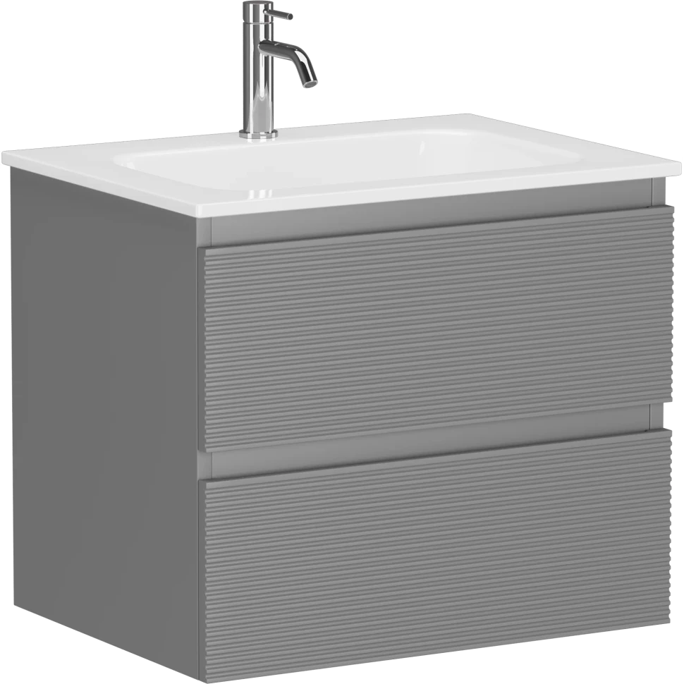 Тумба под раковину Sancos Folk FL60ES 59 см (светло-серый матовый) подвесная