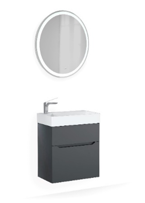 Тумба под раковину Jorno Folk Folk.01.55/P/A/JR 55 см (антрацит) подвесная