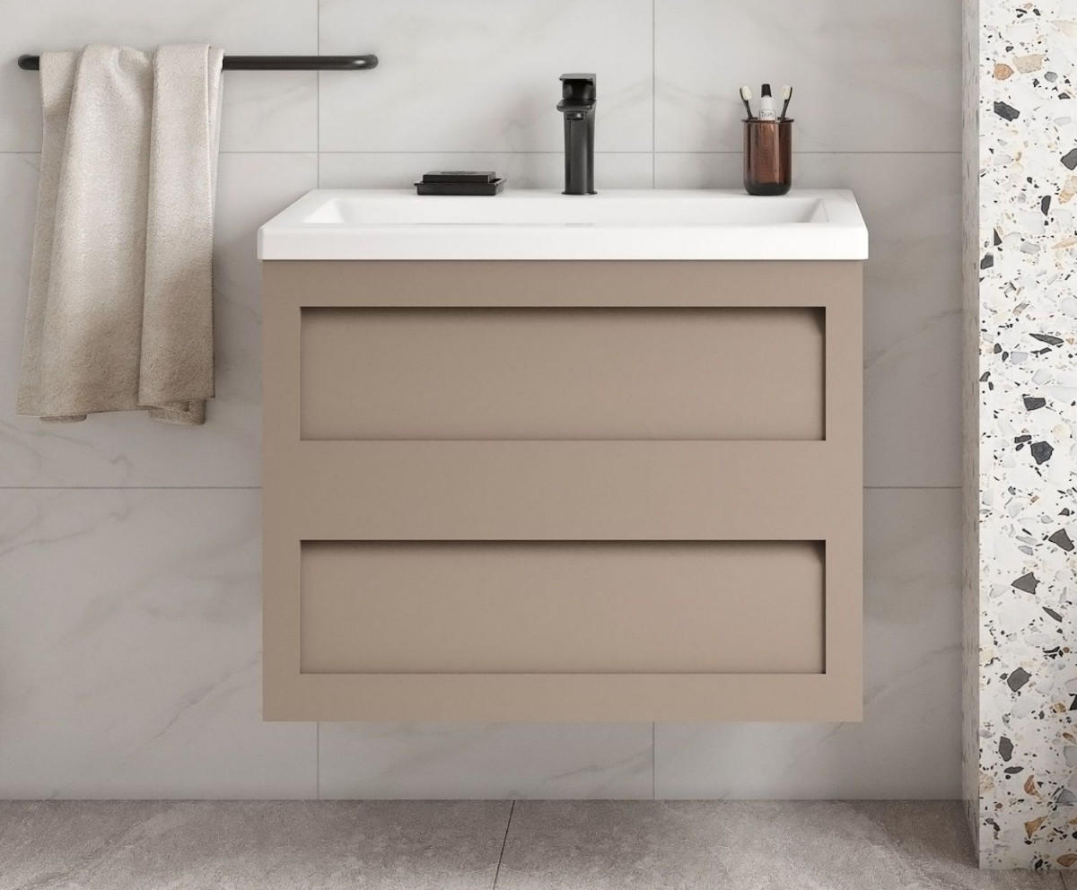 Тумба под раковину Art&Max Platino AM-Platino-580-2C-SO-CM 58 см (капучино матовый) подвесной