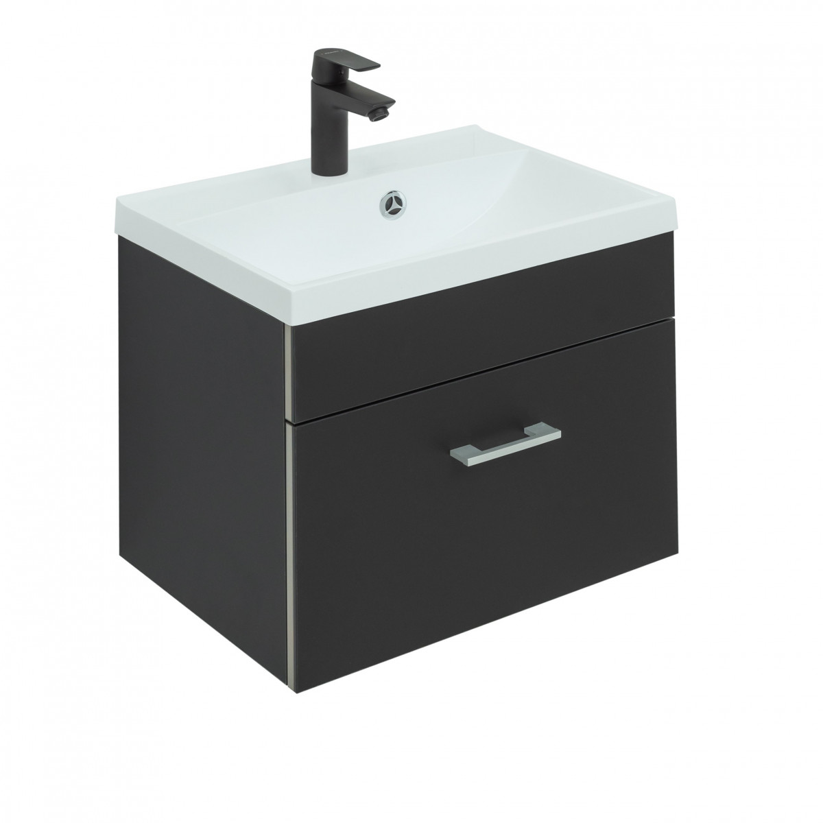 Тумба под раковину Aquanet Верона 50 см (черный матовый) подвесная