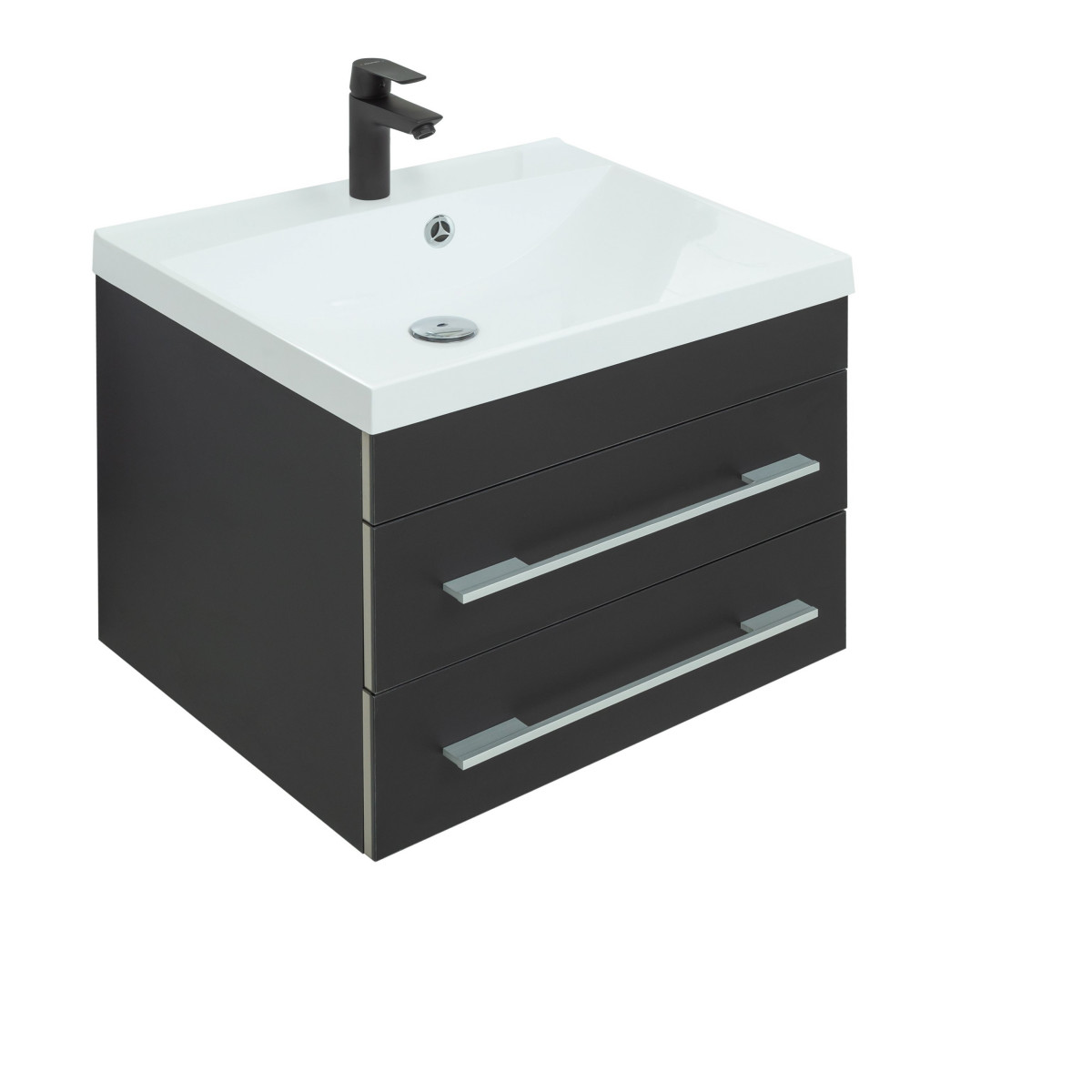 Тумба под раковину Aquanet Верона 58 см (черный матовый) подвесная