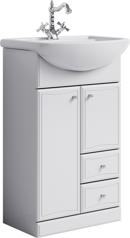 Тумба под раковину Aqwella Барселона Ba.01.05/2 50 см (белый) напольная