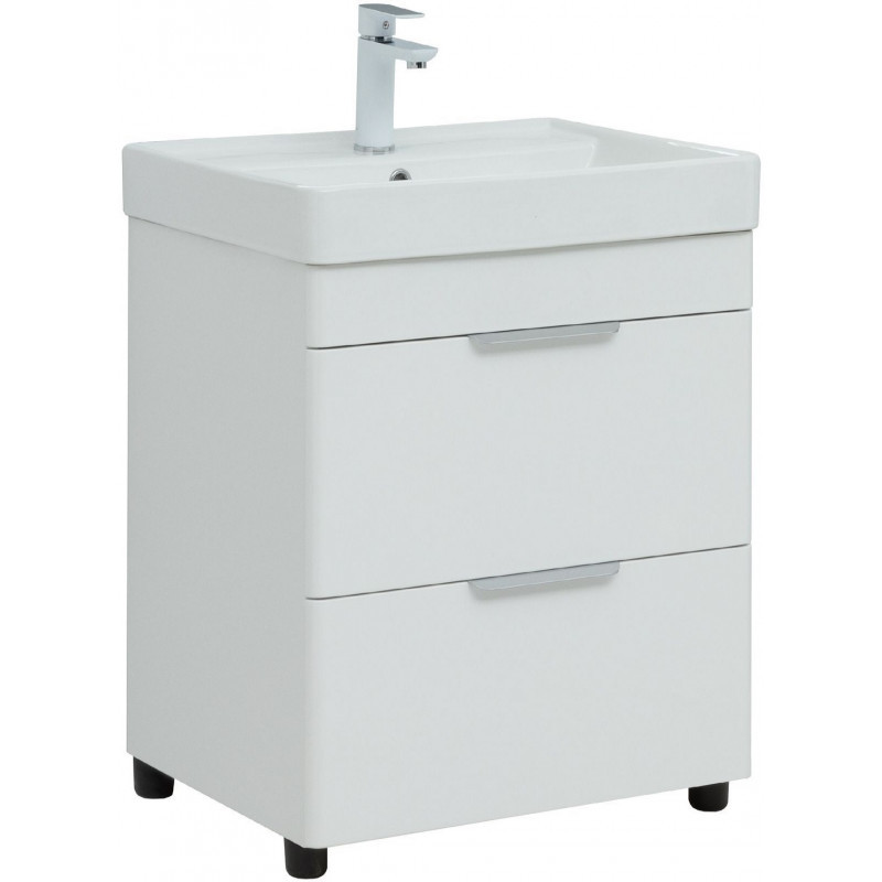 Тумба под раковину Aquanet Ирис new 310151 50 см (белый) 2 ящика, напольная