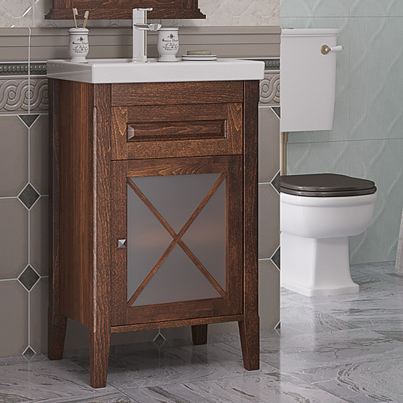 Тумба под раковину Opadiris Палермо R 00-00002360 50 см (светлый орех) напольная