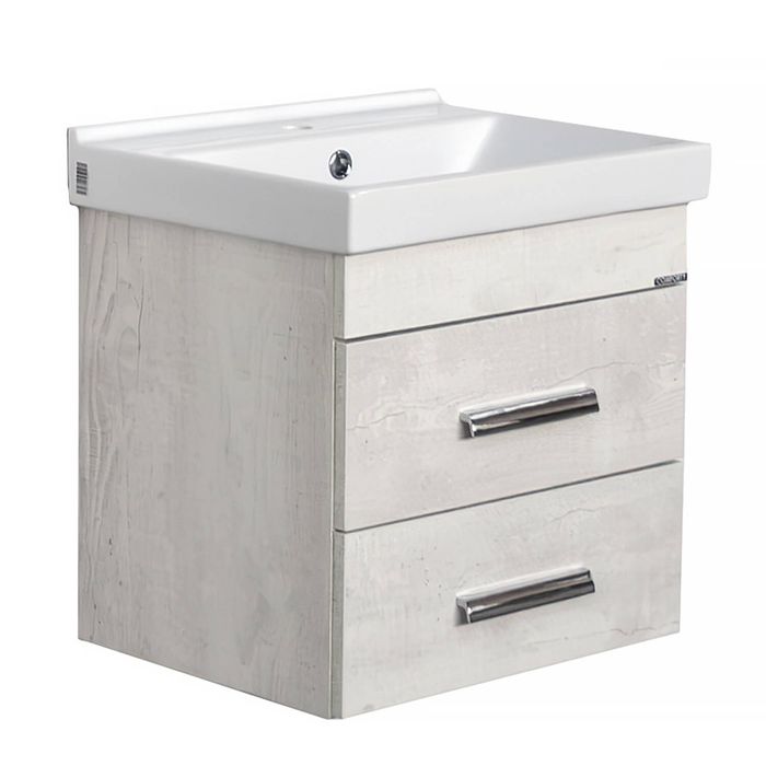 Тумба с раковиной Comforty Никосия-50П 00-00017091 (белый дуб) подвесная