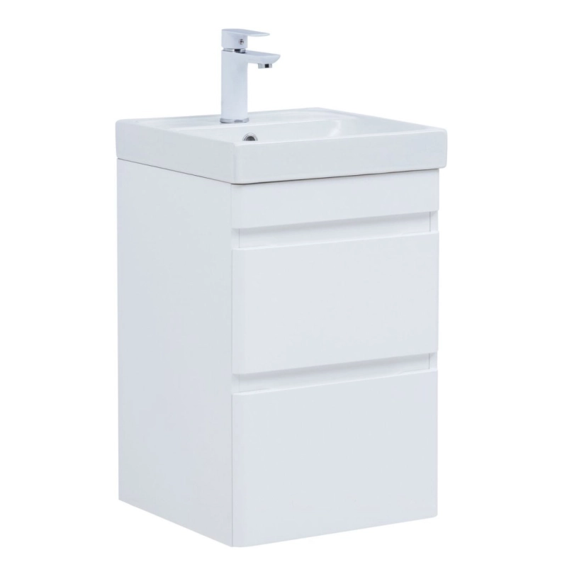 Тумба под раковину Aquanet Слим 346045 40 см (белый сатин) подвесная