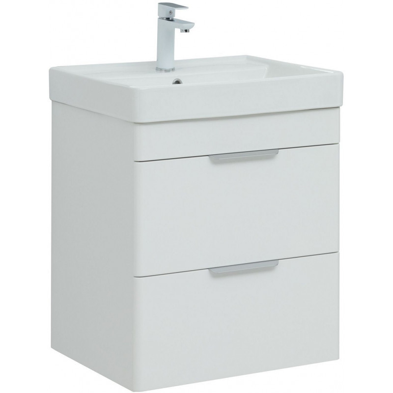 Тумба под раковину Aquanet Ирис new 310143 50 см (белый) 2 ящика, подвесная