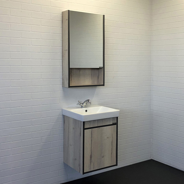 Тумба с раковиной Comforty Вена 00-00006653 45 см (дуб дымчатый) подвесная