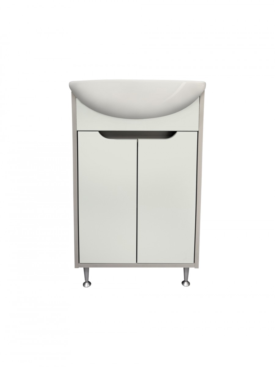 Тумба под раковину Runo ЭкоНова 00-00004652 50 см (серый/оливковый) напольная