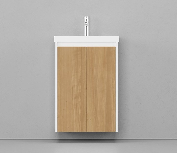 Тумба под раковину Velvex Klaufs 50 см (белый/дерево) подвесная