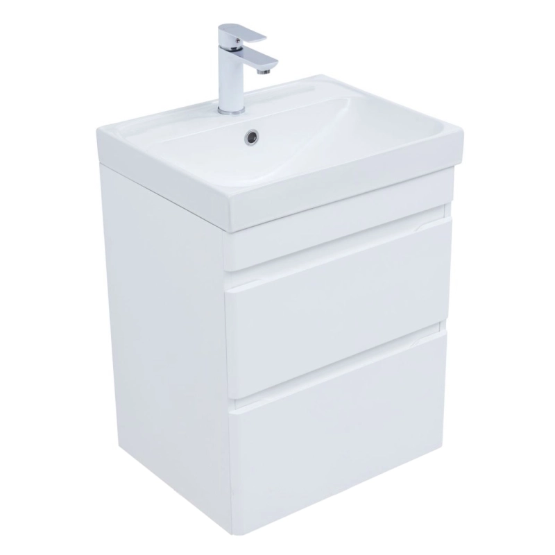 Тумба под раковину Aquanet Слим 346046 50 см (белый сатин) подвесная