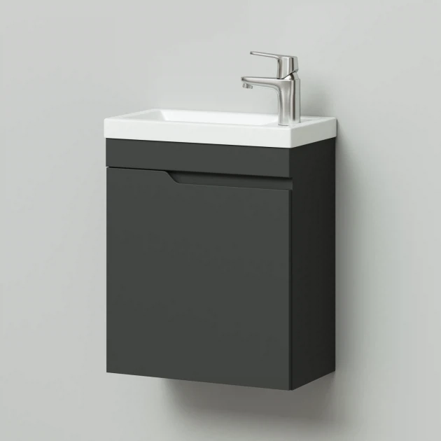 Тумба с раковиной Итана Alexa 4657773602168 45 см (графит) подвесная L