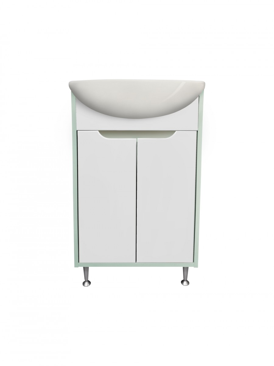 Тумба под раковину Runo ЭкоНова 00-00004656 50 см (бирюзовый/белый) напольная