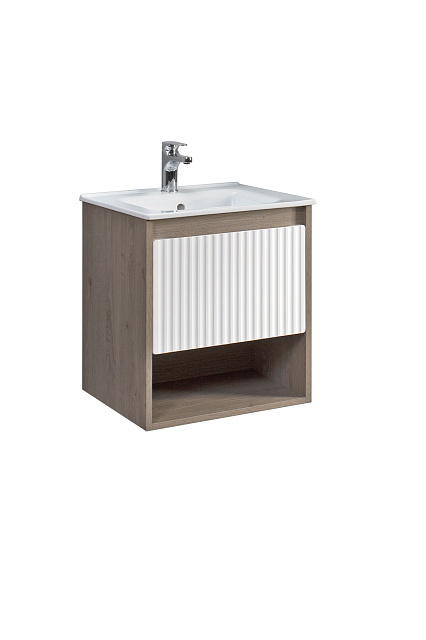 Тумба под раковину Belux Долли 4810924269119 50 см (белый/дуб денвер) подвесная