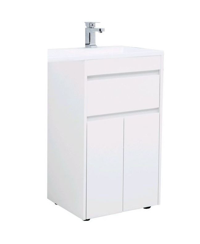 Тумба под раковину Aquanet Токио 48 см (белый) 1 ящик 2 дверцы, напольная
