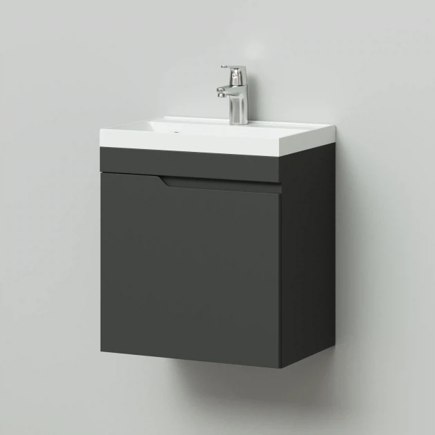 Тумба с раковиной Итана Alexa 4657773602175 50 см (графит) подвесная L