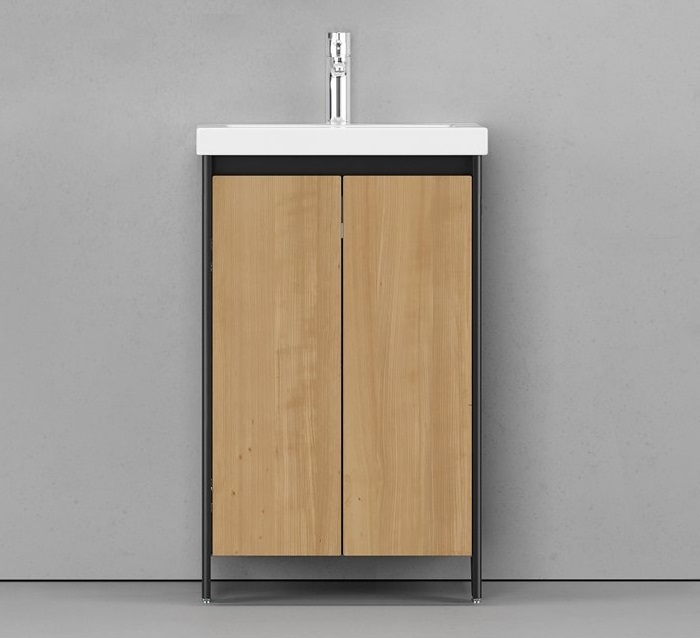 Тумба под раковину Velvex Klaufs 50 см (черный/дерево) напольная