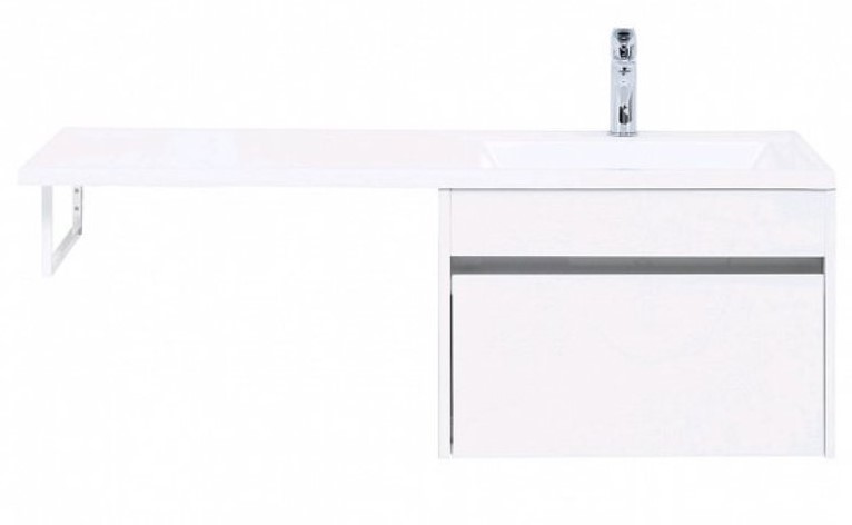 Тумба под раковину Aquanet Токио 58 см (белый) 1 ящик,  напольная