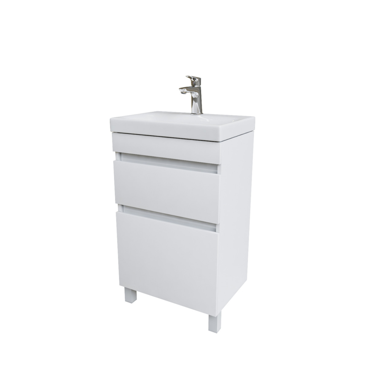 Тумба с раковиной IDDIS Zodiac ZOD5CBFi95K 50 см (белый матовый) напольная