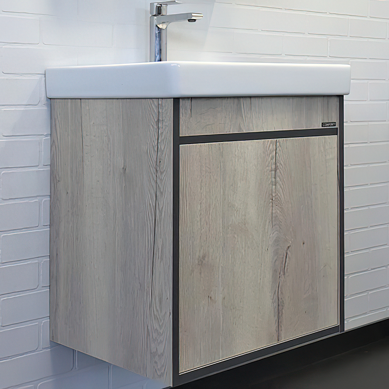 Тумба с раковиной Comforty Вена 00-00008928 55 см (дуб дымчатый) подвесная