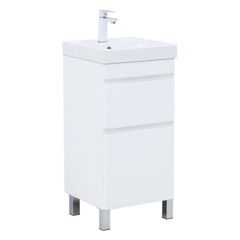 Тумба под раковину Aquanet Слим 346040 40 см (белый сатин) напольная