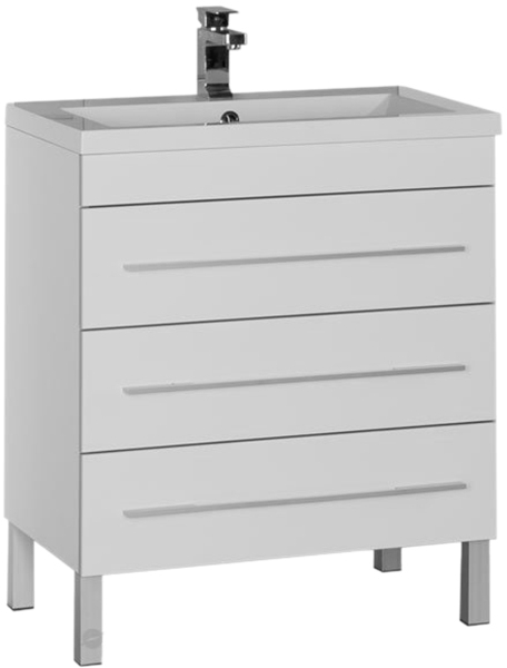 Тумба под раковину Aquanet Верона 75 см (белый) 3 ящика напольная