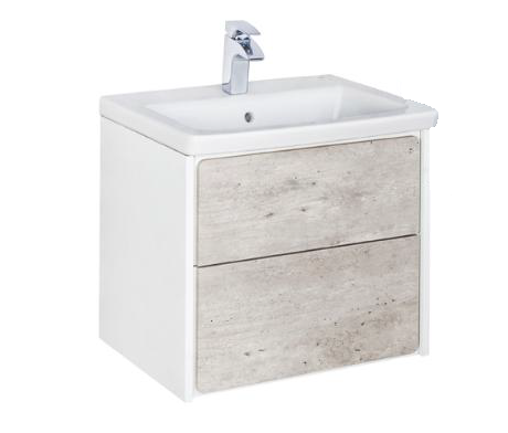 Тумба под раковину Roca Ronda 70 см (бетон/белый глянец) ZRU9303003