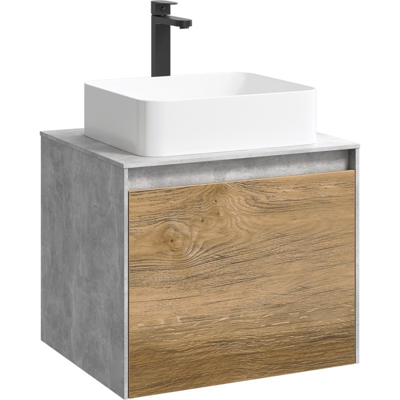 Корпус тумбы под раковину Aqwella Mobi MOB0106BS 60 см без фасада (бетон светлый) подвесной