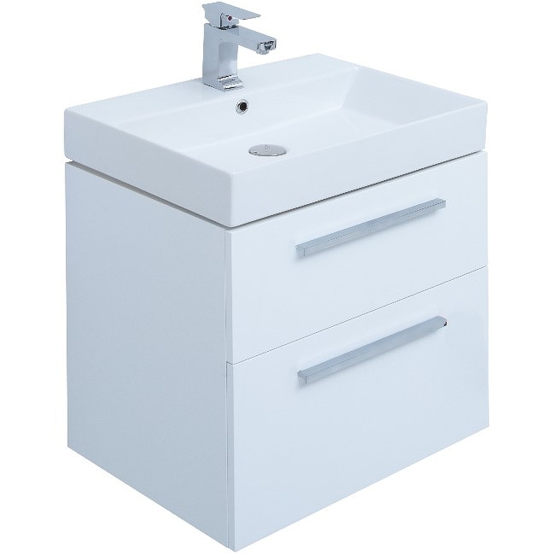 Тумба под раковину Aquanet Nova  60 см (белый) 2 ящика подвесная