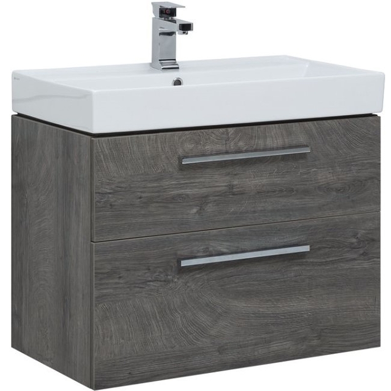 Тумба под раковину Aquanet Nova 75 см (дуб рошелье) 2 ящика подвесная