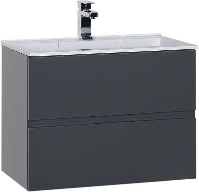 Тумба под раковину Aquanet Алвита 70 см (серый антрацит) подвесная