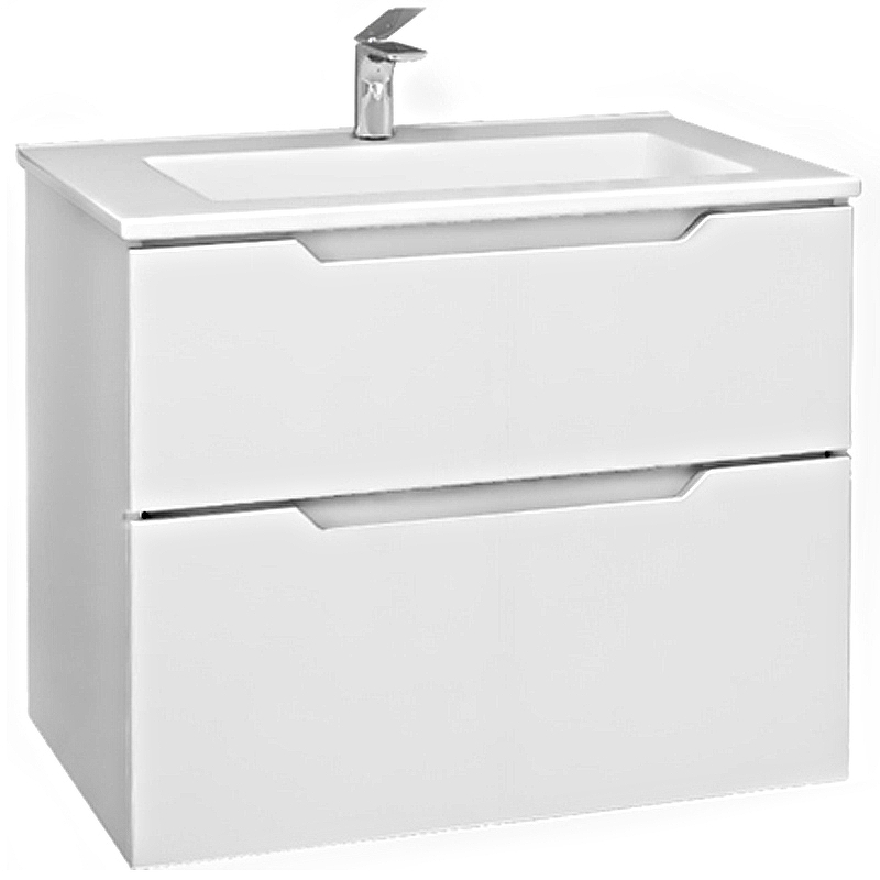 Тумба под раковину Jorno Slide Sli.01.75/P/W 75 см (белый)