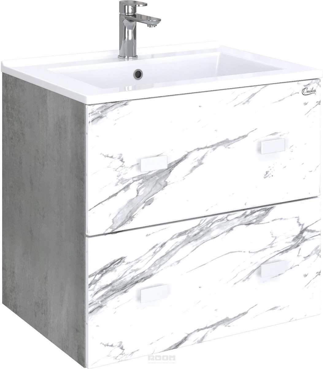 Тумба под раковину Onika Марбл 106548 65 см (мрамор/камень бетонный) подвесная