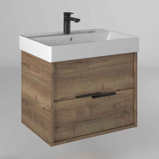 Тумба под раковину Briz Teso 243 03-18065-17 00 ВЕЛ 65 см (дуб Веллингтон) подвесная