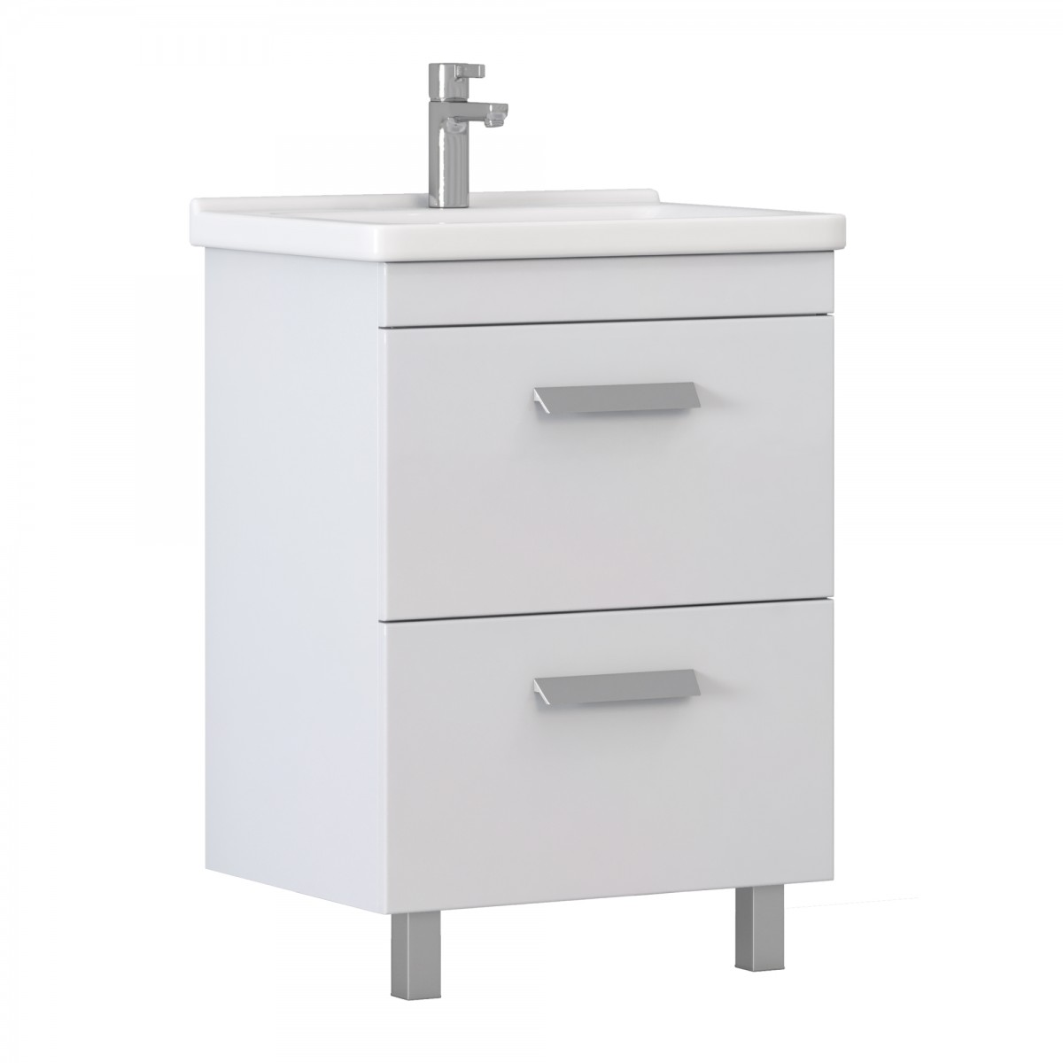 Тумба под раковину Vigo Nova 2 tn.NOV.MIR.60.2Y 60 см (белый) напольная