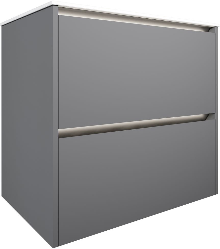 Тумба под раковину Allen Brau Activity 1.34011.PGM 70 см (платина матовый/олива браш) LED подвесная