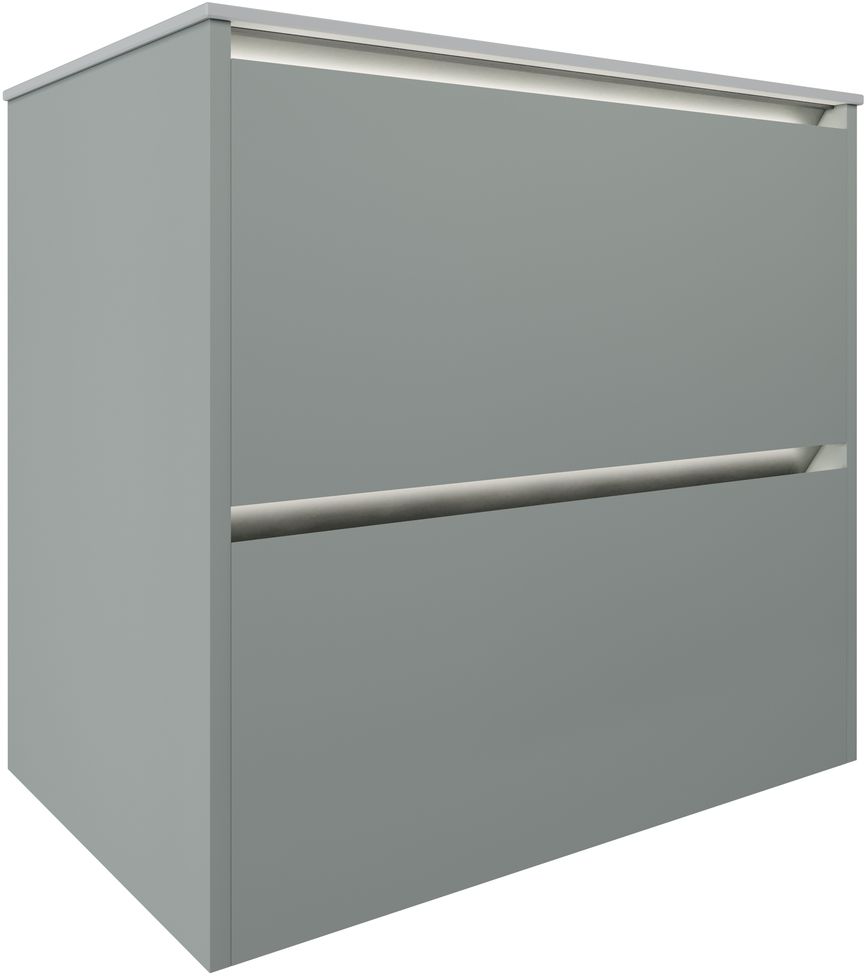 Тумба под раковину Allen Brau Activity 1.34011.PWM 70 см (папирус матовый/олива браш) LED подвесная