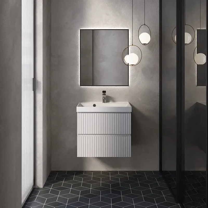 Тумба с раковиной AQUAme S1 AQM900160WH 60 см (белый) подвесная